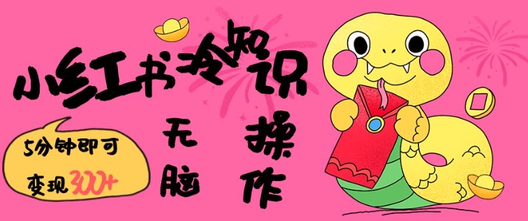 小红书的冷门知识账户，没脑子拷贝，5分钟左右转现3张网创-网赚-电商-tk-出海-AI-抖音-快手-小红书-视频号-玩法-创业-小程序-公众号-私域-s粉网创智库