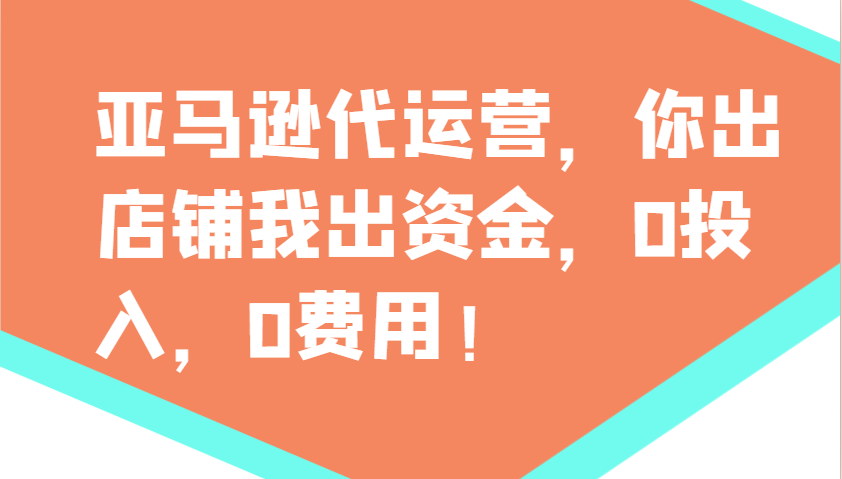 亚马逊代运营，你出店铺我出资金，0投入，0费用，无责任每天300分红，赢亏我承担 - 网创智库网创-网赚-电商-tk-出海-AI-抖音-快手-小红书-视频号-玩法-创业-小程序-公众号-私域-s粉网创智库