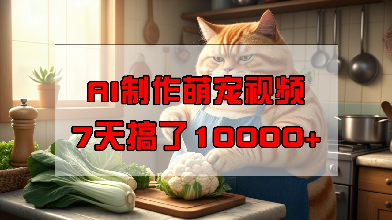 靠AI制作萌宠视频，7天搞了1万+，操作简单门槛低，有手机就行 - 网创智库网创-网赚-电商-tk-出海-AI-抖音-快手-小红书-视频号-玩法-创业-小程序-公众号-私域-s粉网创智库