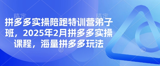 拼多多实操陪跑特训营弟子班，2025年2月拼多多实操课程，海量拼多多玩法网创-网赚-电商-tk-出海-AI-抖音-快手-小红书-视频号-玩法-创业-小程序-公众号-私域-s粉网创智库