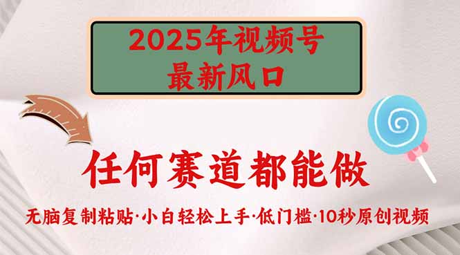 2025年视频号新风口，低门槛只需要无脑执行网创-网赚-电商-tk-出海-AI-抖音-快手-小红书-视频号-玩法-创业-小程序-公众号-私域-s粉网创智库