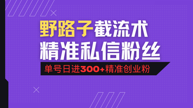 抖音评论区野路子引流术，精准私信粉丝，单号日引流300+精准创业粉网创-网赚-电商-tk-出海-AI-抖音-快手-小红书-视频号-玩法-创业-小程序-公众号-私域-s粉网创智库