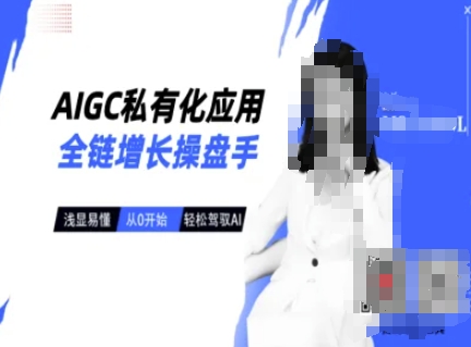 AIGC私有化应用全链增长操盘手，浅显易懂，从0开始轻松，驾驭AI网创-网赚-电商-tk-出海-AI-抖音-快手-小红书-视频号-玩法-创业-小程序-公众号-私域-s粉网创智库