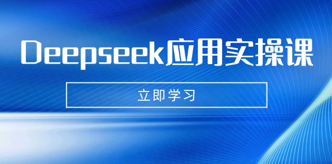 Deepseek应用实操课：AI制作数字妈妈、写真、短视频，辅导作业，PPT制作等网创-网赚-电商-tk-出海-AI-抖音-快手-小红书-视频号-玩法-创业-小程序-公众号-私域-s粉网创智库