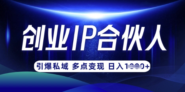 云帆·创业ip合伙人打造3.0，从0到1教你做网创，实现月入过W网创-网赚-电商-tk-出海-AI-抖音-快手-小红书-视频号-玩法-创业-小程序-公众号-私域-s粉网创智库