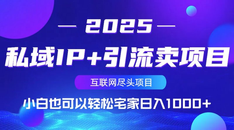 私域IP+引流卖项目，小白也可以做到轻松宅家日入1000+网创-网赚-电商-tk-出海-AI-抖音-快手-小红书-视频号-玩法-创业-小程序-公众号-私域-s粉网创智库