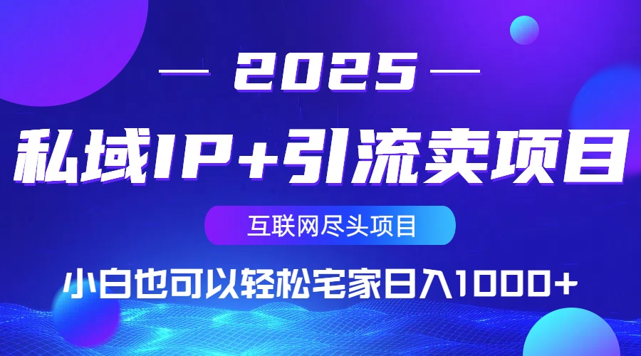 私域IP+引流卖项目，小白也可以做到轻松宅家日入1000+ - 网创智库网创-网赚-电商-tk-出海-AI-抖音-快手-小红书-视频号-玩法-创业-小程序-公众号-私域-s粉网创智库