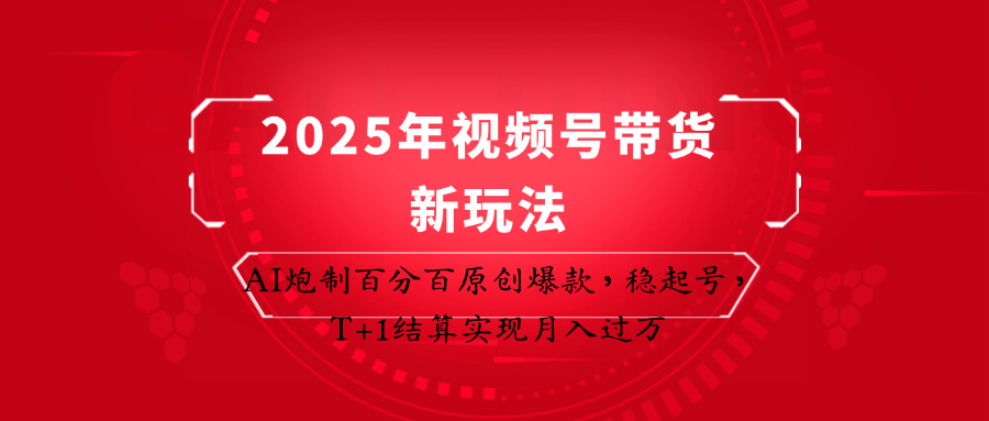 2025年视频号带货新玩法：AI炮制百分百原创爆款，稳起号，T+1结算实现月入过万 - 网创智库网创-网赚-电商-tk-出海-AI-抖音-快手-小红书-视频号-玩法-创业-小程序-公众号-私域-s粉网创智库