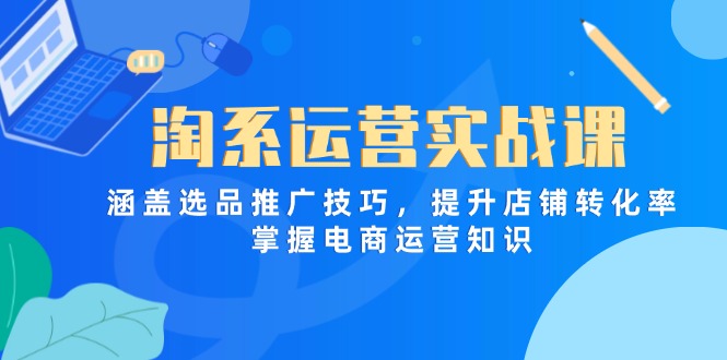 淘系运营实战课，涵盖选品推广技巧，提升店铺转化率，掌握电商运营知识网创-网赚-电商-tk-出海-AI-抖音-快手-小红书-视频号-玩法-创业-小程序-公众号-私域-s粉网创智库