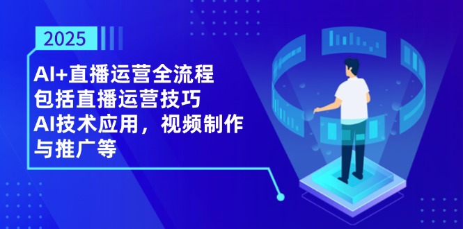 2025AI+直播运营全流程，包括直播运营技巧，AI技术应用，视频制作与推广等网创-网赚-电商-tk-出海-AI-抖音-快手-小红书-视频号-玩法-创业-小程序-公众号-私域-s粉网创智库