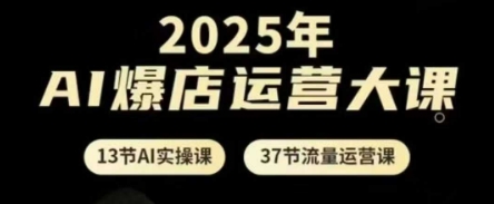 2025年AI爆店运营大课,13节AI实操课+37节流量运营课网创-网赚-电商-tk-出海-AI-抖音-快手-小红书-视频号-玩法-创业-小程序-公众号-私域-s粉网创智库