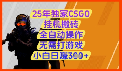 25年独家CSGO挂G搬砖，全自动操作，无需打游戏，小白日入3张+【揭秘】网创-网赚-电商-tk-出海-AI-抖音-快手-小红书-视频号-玩法-创业-小程序-公众号-私域-s粉网创智库