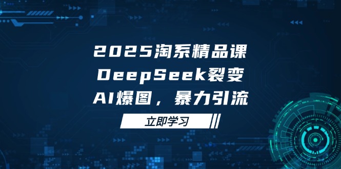 2025 淘系精品课，DeepSeek 裂变，AI 爆图，暴力引流网创-网赚-电商-tk-出海-AI-抖音-快手-小红书-视频号-玩法-创业-小程序-公众号-私域-s粉网创智库