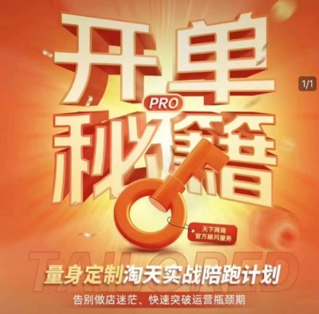 淘宝开单秘籍PRO，量身定制淘天实战陪跑计划，告别做店迷茫、快速突破运营瓶颈期(更新)网创-网赚-电商-tk-出海-AI-抖音-快手-小红书-视频号-玩法-创业-小程序-公众号-私域-s粉网创智库