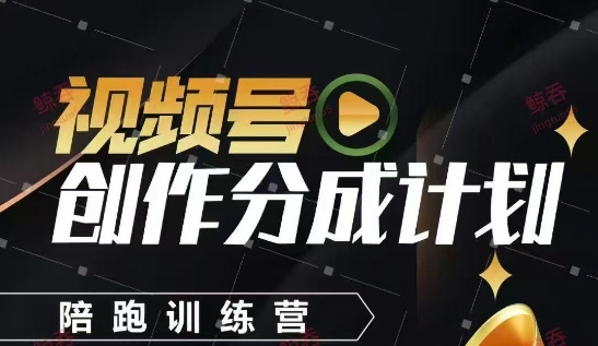 视频号创作分成计划陪跑训练营，手把手教会你如何制作视频，细水长流型项目网创-网赚-电商-tk-出海-AI-抖音-快手-小红书-视频号-玩法-创业-小程序-公众号-私域-s粉网创智库