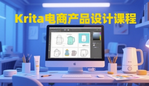 Krita电商产品设计课程，掌握从工具使用到创意落地的全链路设计能力网创-网赚-电商-tk-出海-AI-抖音-快手-小红书-视频号-玩法-创业-小程序-公众号-私域-s粉网创智库