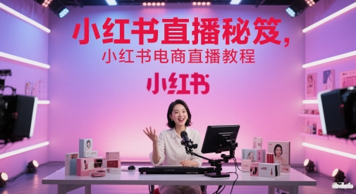 小红书直播秘笈，小红书电商直播教程网创-网赚-电商-tk-出海-AI-抖音-快手-小红书-视频号-玩法-创业-小程序-公众号-私域-s粉网创智库
