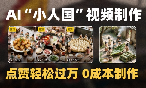 爆款1000W+播放微缩景观迷你小人国AI视频0成本制作全流程教学网创-网赚-电商-tk-出海-AI-抖音-快手-小红书-视频号-玩法-创业-小程序-公众号-私域-s粉网创智库