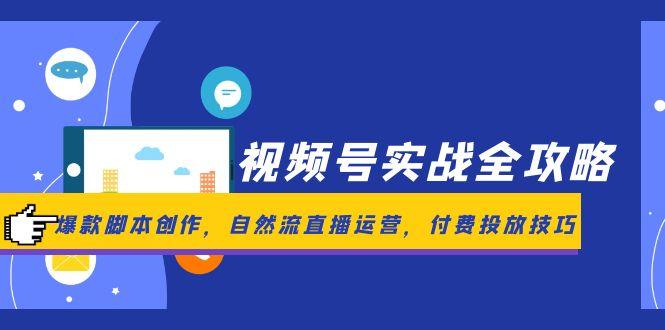 视频号实战全攻略，爆款脚本创作，自然流直播运营，付费投放技巧网创-网赚-电商-tk-出海-AI-抖音-快手-小红书-视频号-玩法-创业-小程序-公众号-私域-s粉网创智库