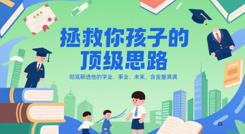 付费文章：拯救你孩子的顶级思路，彻底聊透他的学业、事业、未来，含金量满满网创-网赚-电商-tk-出海-AI-抖音-快手-小红书-视频号-玩法-创业-小程序-公众号-私域-s粉网创智库