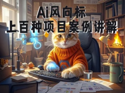 Ai风向标-附100种项目案例玩法-0基础小白到大神ai视频商业应用教学网创-网赚-电商-tk-出海-AI-抖音-快手-小红书-视频号-玩法-创业-小程序-公众号-私域-s粉网创智库