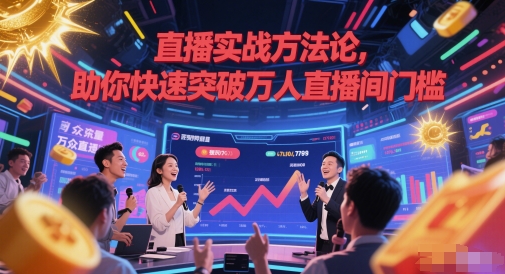 直播实战方法论，助你快速突破万人直播间门槛网创-网赚-电商-tk-出海-AI-抖音-快手-小红书-视频号-玩法-创业-小程序-公众号-私域-s粉网创智库