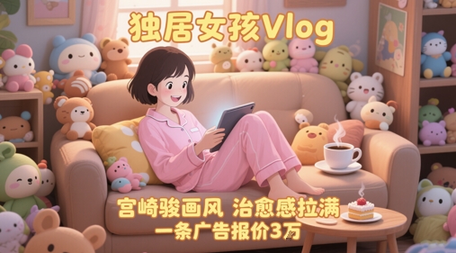 单个账号涨粉71W！用AI制作独居女孩Vlog，宫崎骏画风，治愈感拉满，一条广告报价3W网创-网赚-电商-tk-出海-AI-抖音-快手-小红书-视频号-玩法-创业-小程序-公众号-私域-s粉网创智库