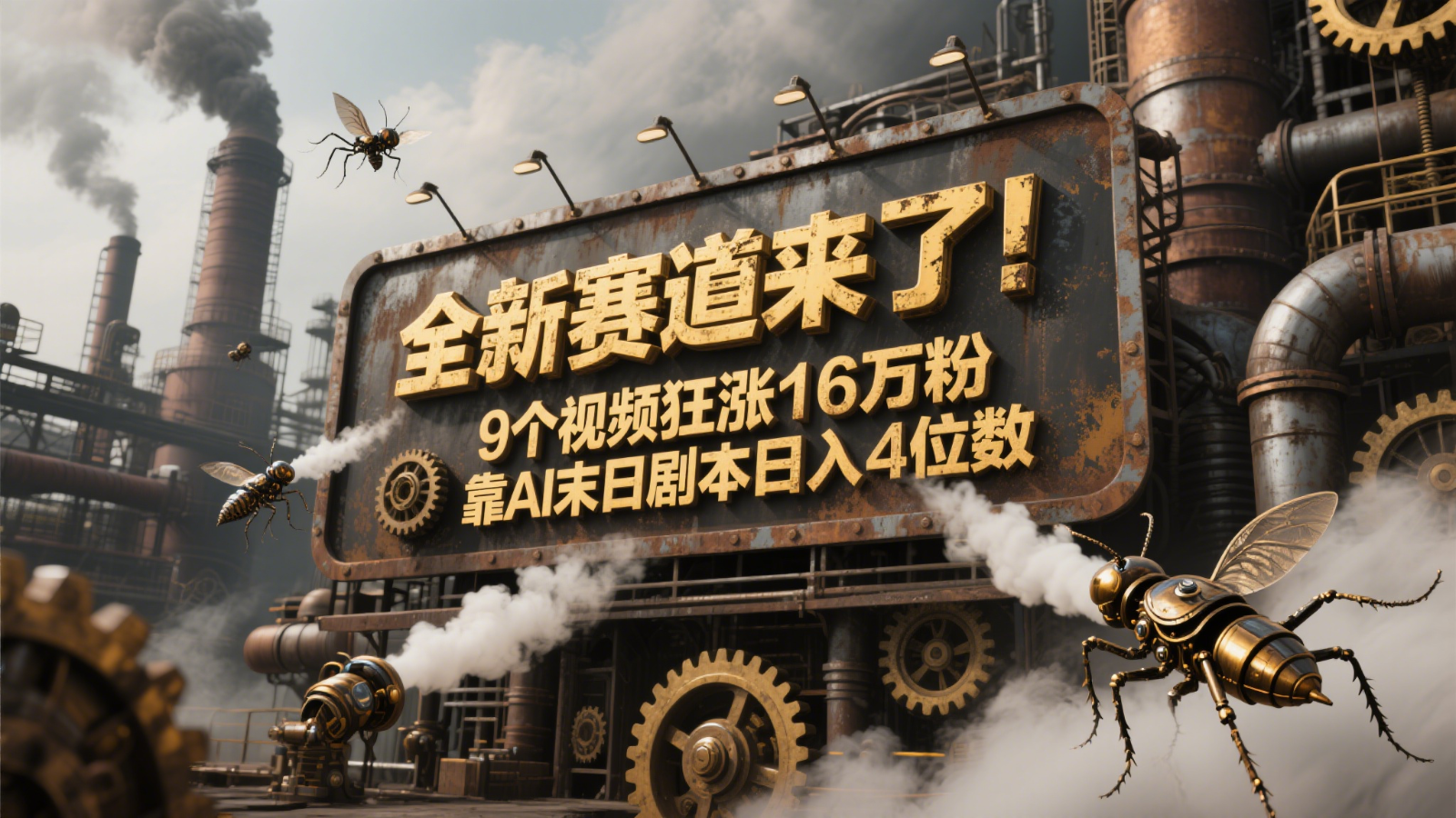 全新赛道来了！9个视频狂涨16万粉，靠AI末日剧本日入4位数，评论区爆肝追更！ - 网创智库网创-网赚-电商-tk-出海-AI-抖音-快手-小红书-视频号-玩法-创业-小程序-公众号-私域-s粉网创智库