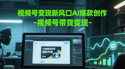 视频号变现新风口AI爆款创作-视频号带货变现网创-网赚-电商-tk-出海-AI-抖音-快手-小红书-视频号-玩法-创业-小程序-公众号-私域-s粉网创智库