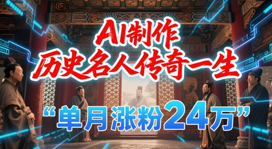 暴力起号！用AI制作历史名人传奇一生，单月涨粉24W，涨粉+变现赛道黑马来了网创-网赚-电商-tk-出海-AI-抖音-快手-小红书-视频号-玩法-创业-小程序-公众号-私域-s粉网创智库
