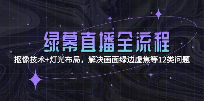 绿幕直播全流程：抠像技术+灯光布局，解决画面绿边虚焦等12类问题网创-网赚-电商-tk-出海-AI-抖音-快手-小红书-视频号-玩法-创业-小程序-公众号-私域-s粉网创智库