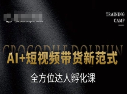 AI+短视频带货新范式，全方位达人孵化课网创-网赚-电商-tk-出海-AI-抖音-快手-小红书-视频号-玩法-创业-小程序-公众号-私域-s粉网创智库