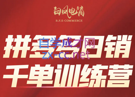 白凤电商·拼多多日销千单训练营(更新6月)网创-网赚-电商-tk-出海-AI-抖音-快手-小红书-视频号-玩法-创业-小程序-公众号-私域-s粉网创智库