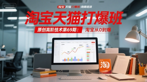 淘宝天猫打爆班原创高阶技术第69期：淘宝从0到爆网创-网赚-电商-tk-出海-AI-抖音-快手-小红书-视频号-玩法-创业-小程序-公众号-私域-s粉网创智库
