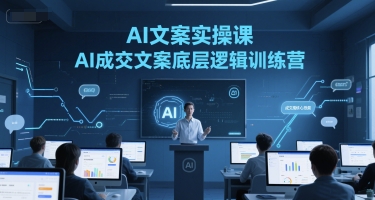 AI文案实操课，AI成交文案底层逻辑训练营网创-网赚-电商-tk-出海-AI-抖音-快手-小红书-视频号-玩法-创业-小程序-公众号-私域-s粉网创智库
