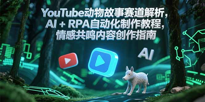 YouTube动物故事赛道解析，AI+RPA自动化制作教程，情感共鸣内容创作指南网创-网赚-电商-tk-出海-AI-抖音-快手-小红书-视频号-玩法-创业-小程序-公众号-私域-s粉网创智库