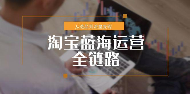 淘宝蓝海运营全链路，从选品到流量变现，小类目突围完整方案网创-网赚-电商-tk-出海-AI-抖音-快手-小红书-视频号-玩法-创业-小程序-公众号-私域-s粉网创智库