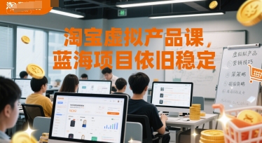 淘宝虚拟产品课，蓝海项目依旧稳定网创-网赚-电商-tk-出海-AI-抖音-快手-小红书-视频号-玩法-创业-小程序-公众号-私域-s粉网创智库