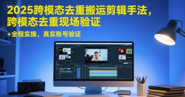 2025跨模态去重搬运剪辑手法，跨模态去重现场验证 +全程实操，真实账号验证网创-网赚-电商-tk-出海-AI-抖音-快手-小红书-视频号-玩法-创业-小程序-公众号-私域-s粉网创智库