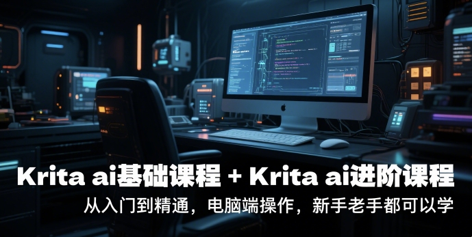 krita ai基础课程+Krita ai进阶课程，从入门到精通，电脑端操作，新手老手都可以学网创-网赚-电商-tk-出海-AI-抖音-快手-小红书-视频号-玩法-创业-小程序-公众号-私域-s粉网创智库