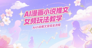 AI漫画小说推文女频玩法教学，AI小说推文变现全流程网创-网赚-电商-tk-出海-AI-抖音-快手-小红书-视频号-玩法-创业-小程序-公众号-私域-s粉网创智库