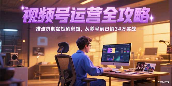 2025视频号运营全攻略，推流机制加短剧剪辑，从养号到日销34万实战网创-网赚-电商-tk-出海-AI-抖音-快手-小红书-视频号-玩法-创业-小程序-公众号-私域-s粉网创智库
