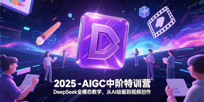 2025-AIGC中阶特训营，DeepSeek全模态教学，从AI绘画到视频创作网创-网赚-电商-tk-出海-AI-抖音-快手-小红书-视频号-玩法-创业-小程序-公众号-私域-s粉网创智库