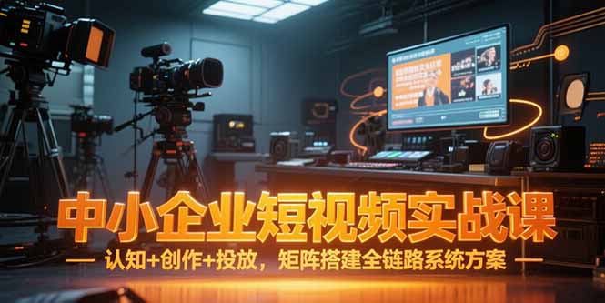 中小企业短视频实战课，认知+创作+投放，矩阵搭建全链路系统方案网创-网赚-电商-tk-出海-AI-抖音-快手-小红书-视频号-玩法-创业-小程序-公众号-私域-s粉网创智库