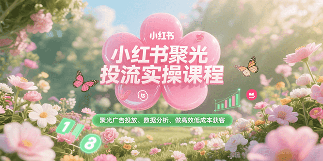 小红书聚光投流实操课程，聚光广告投放、数据分析、做高效低成本获客网创-网赚-电商-tk-出海-AI-抖音-快手-小红书-视频号-玩法-创业-小程序-公众号-私域-s粉网创智库