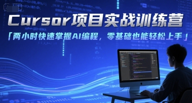 Cursor项目实战训练营，两小时快速掌握AI编程，零基础也能轻松上手网创-网赚-电商-tk-出海-AI-抖音-快手-小红书-视频号-玩法-创业-小程序-公众号-私域-s粉网创智库
