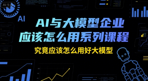 AI与大模型企业应该怎么用系列课程，究竟应该怎么用好大模型网创-网赚-电商-tk-出海-AI-抖音-快手-小红书-视频号-玩法-创业-小程序-公众号-私域-s粉网创智库