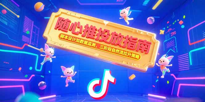 随心推投放指南，脚本设计加数据监测，三阶段自然流拉升策略网创-网赚-电商-tk-出海-AI-抖音-快手-小红书-视频号-玩法-创业-小程序-公众号-私域-s粉网创智库