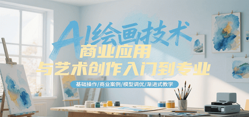 AI绘画技术商业应用与艺术创作入门到专业，基础操作/商业案例/模型调优/渐进式教学 - 网创智库网创-网赚-电商-tk-出海-AI-抖音-快手-小红书-视频号-玩法-创业-小程序-公众号-私域-s粉网创智库