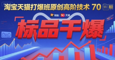 淘宝天猫打爆班原创高阶技术第70期：标品干爆网创-网赚-电商-tk-出海-AI-抖音-快手-小红书-视频号-玩法-创业-小程序-公众号-私域-s粉网创智库